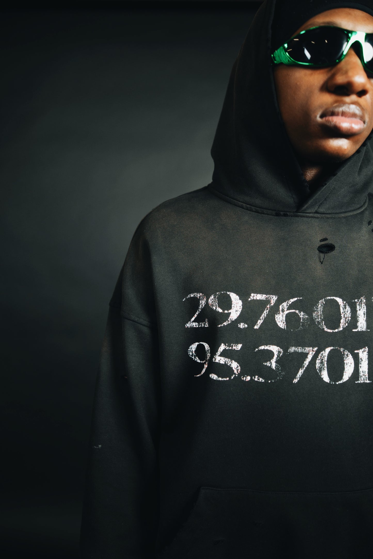 Black "Coordinates" Hoodie