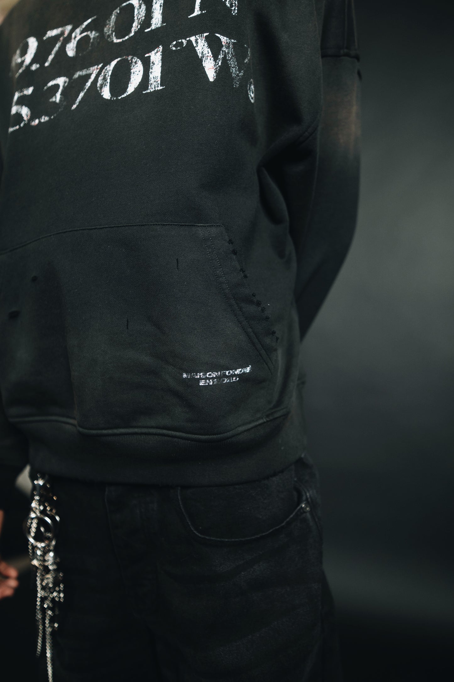 Black "Coordinates" Hoodie