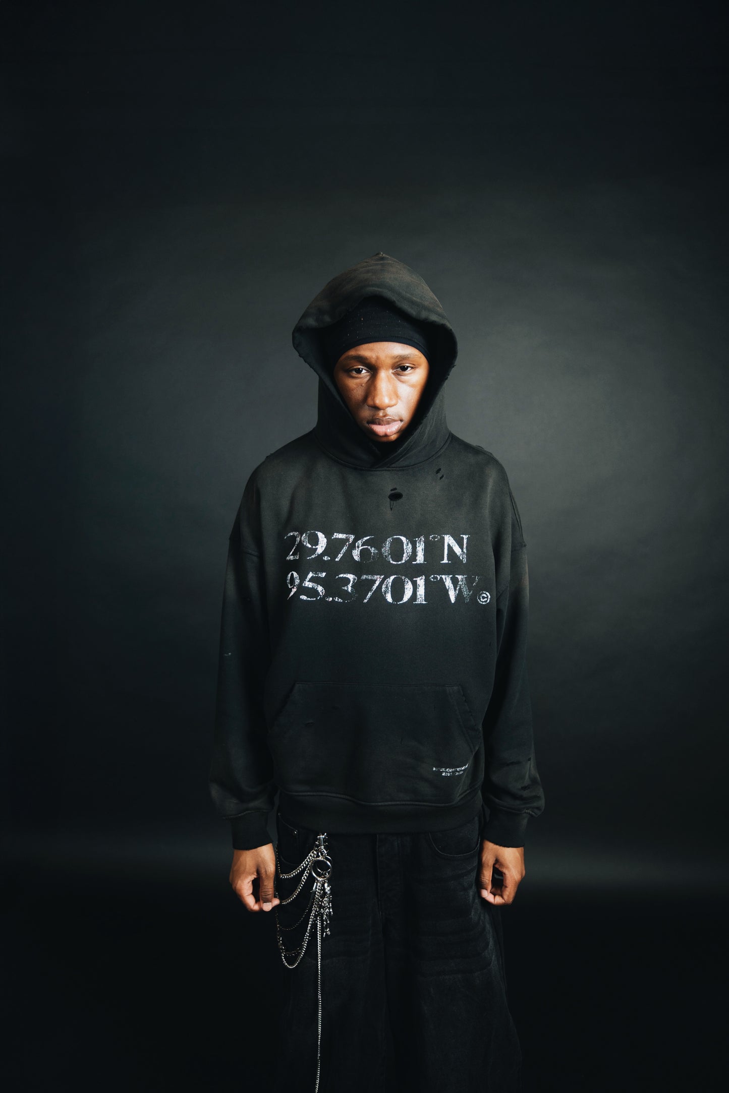 Black "Coordinates" Hoodie